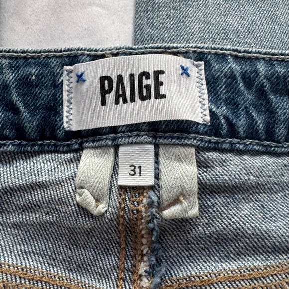 Paige Denim High Rise Noella Relaxed Straight Leg Sz. 31 Ravenna Destructed - Picture 5 of 9